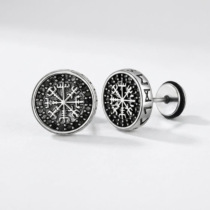 VEGVÍSIR STUD — Viking Compass Earrings