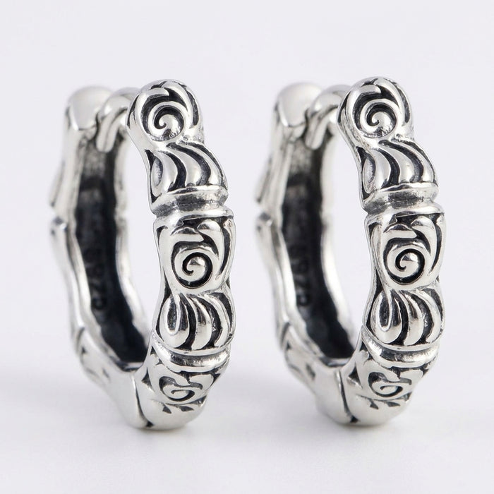 URNES — Norse Interlace Sterling Silver Hoops