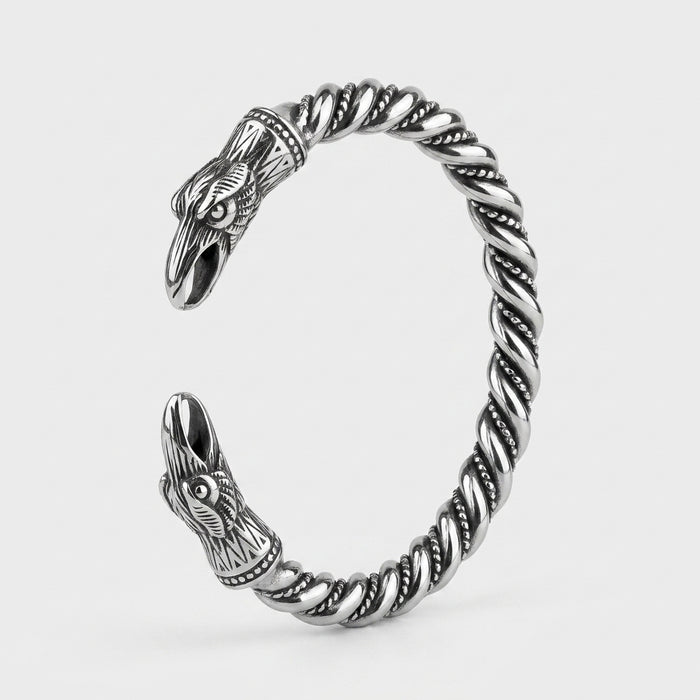 HUGINN — Viking Raven Torc Bracelet