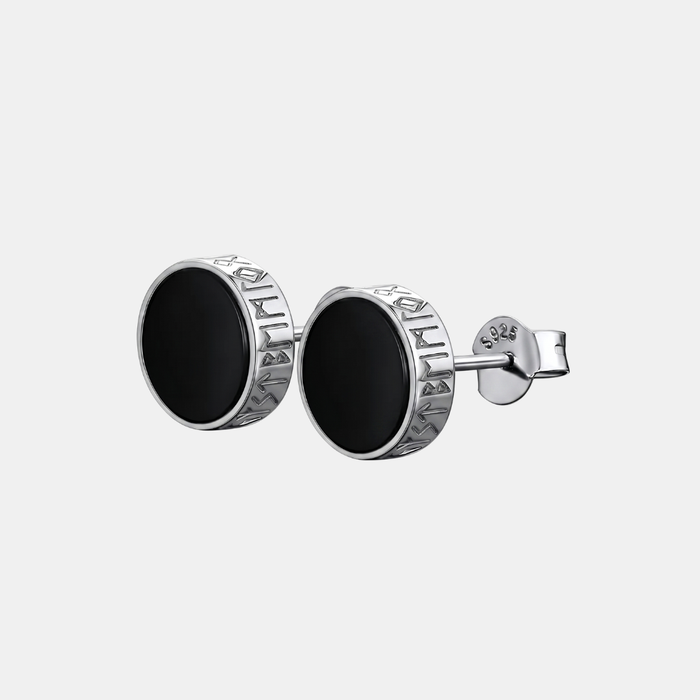 SKUGGI — Black Rune Stud Earrings