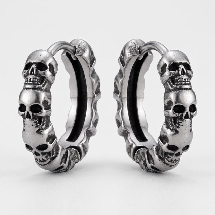 HEL — Skull Huggie Hoops